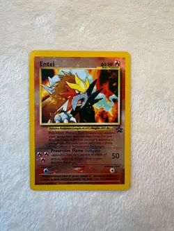 Entei #34 Black Star Promo Reverse Holo MP WOTC Pokemon Movie Promo Card NM - Image 1