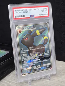 Pokemon Card TCG Umbreon GX Full Art 142/149 Sun & Moon Full Art 2017 Holo PSA 8 - Image 1