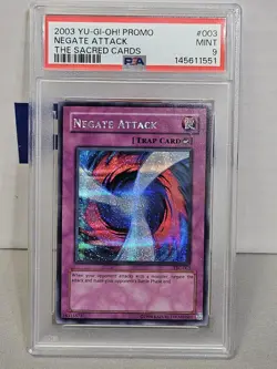 Yu-Gi-Oh TCG Negate Attack TSC-003 The Sacred Cards PSA 9 Secret Rare Holo - Image 1