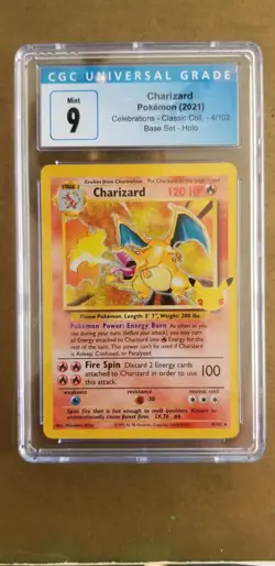 2021 Poke'mon Charizard Celebrations Classic Coll 4/102 Base Set Holo CGC 9* - Image 1