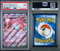 2025 POKEMON SVP EN-SV BLACK STAR PROMO #205 TEAM ROCKET'S MEWTWO EX PSA 9 - Image 3