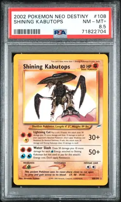 2002 POKEMON NEO DESTINY #108 SHINING KABUTOPS PSA 8.5 - Image 1
