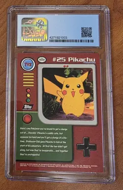 Pikachu Pokemon Topps (1999) Series 1 - TV2 Second Print - CGC 9 Mint - Pop 23 - Image 2
