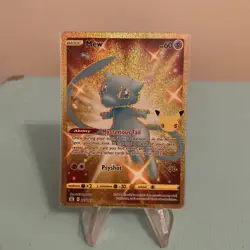 Pokemon TCG Celebrations Mew Gold Full Art Holo Card 25/25 Secret Rare NM - Image 1