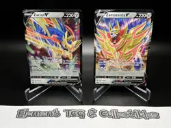 ZACIAN V 095 & ZAMAZENTA V 098 Crown Zenith Ultra Rare PACK FRESH Pokemon Cards - Image 1