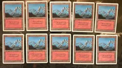 *** UNLIMITED 10x Mountain (Blue Sky) *** EX+ Clean! - Magic MtG - Image 1