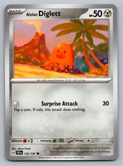 Pokemon TCG SV08: Surging Sparks Alolan Diglett 122/191 - Image 1