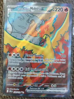 Team Rocket’s Moltres Ex 208/182 Destined Rivals Pokemon Full Art NM - Image 1