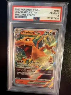 2022 Pokemon Charizard VSTAR Brilliant Stars 018/172 PSA 10 GEM MINT - Image 1
