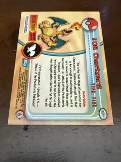 1999 Topps Pokemon TV Animation Series 1 Blue Label Charizard 006 NM - Image 2