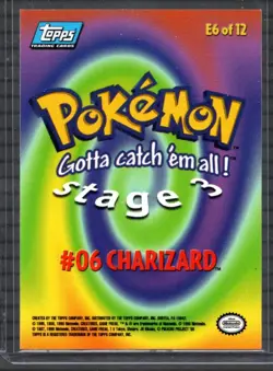 Pokemon Topps Charizard E6 of 12 Blue Label Non-Holo NM - Image 2