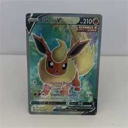 Pokemon Flareon V Ultra Rare Single Strike Holo Fire 210 HP 169/203 English - Image 1
