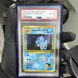 PSA 10 GIOVANNIS GYARADOS POKEMON JAPANESE GYM 2 HOLO RARE 💎 1999 - Image 1