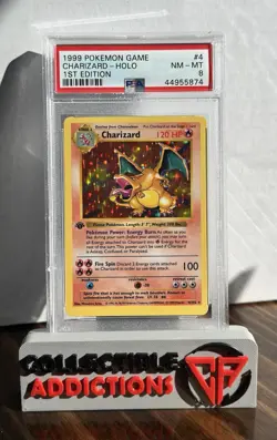 1999 Pokemon 1st Edition Base Set Charizard Holo 4/102 PSA 8 NM-MINT - Image 1