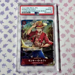 Monkey D Luffy P-001 PSA 10 Championship Promo One Piece Card 2022 UK SELLER - Image 1