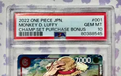Monkey D Luffy P-001 PSA 10 Championship Promo One Piece Card 2022 UK SELLER - Image 3