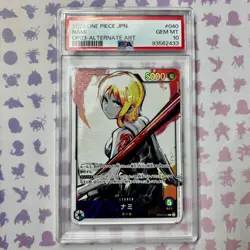 PSA 10 Nami OP03-040 Leader Parallel Mighty Enemies One Piece Card 2023 Japanese - Image 1