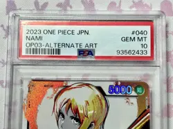 PSA 10 Nami OP03-040 Leader Parallel Mighty Enemies One Piece Card 2023 Japanese - Image 2