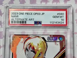PSA 10 Nami OP03-040 Leader Parallel Mighty Enemies One Piece Card 2023 Japanese - Image 5