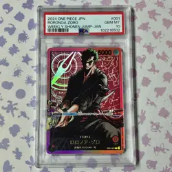 PSA 10 Zoro OP01-001 Weekly Shonen Jump 2024 Promo ONE PIECE Card UK SELLER - Image 1