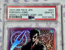 PSA 10 Zoro OP01-001 Weekly Shonen Jump 2024 Promo ONE PIECE Card UK SELLER - Image 2