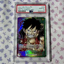 Monkey D Luffy OP01-003 PSA 10 Leader Parallel Romance Dawn One Piece Card UK - Image 1
