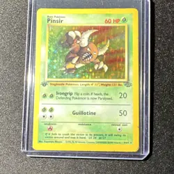Pokemon TCG Pinsir Jungle Rare Holo 9/64 60 HP 1999 Basic Card Stock 1st edition - Image 1