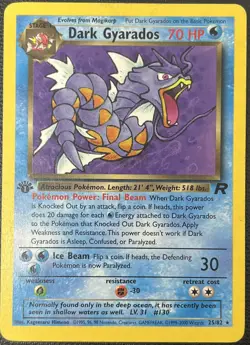 Dark Gyarados 25/82 1st Edition Team Rocket Rare Pokemon Card LP - Image 1