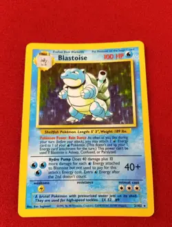 Blastoise 2/102 Unlimited Base Set Holo Rare Vintage WOTC Pokemon TCG Card 1999 - Image 2