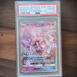 Pokemon Mewtwo GX SM196 Black Star Promo Holo PSA 10 2019 GX Card - Image 1
