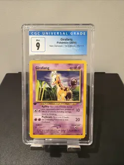 Pokemon CGC 9 MINT Girafarig 58/111 Neo Genesis 1st Edition Common - Image 1