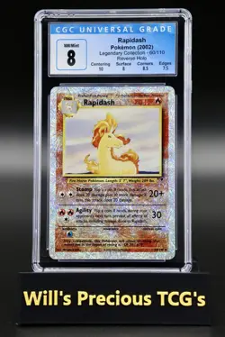 CGC 8 Rapidash 60/110 Legendary Collection 2002 Reverse Holo Pokemon Card WOTC - Image 1