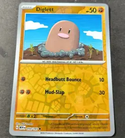 Pokemon 151 Diglett Reverse Holo Common Card 050/165 NM - Image 1