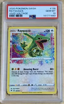 2020 Pokemon Vivid Voltage Rayquaza Amazing Rare #138 - PSA 10 Gem 💎 Mint - Image 1
