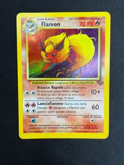 Pokemon Flareon 3/64 Jungle Rara Holo Unlimited Wizard ITA Carte Vintage - Image 1