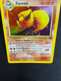 Pokemon Flareon 3/64 Jungle Rara Holo Unlimited Wizard ITA Carte Vintage - Image 3