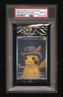 2023 POKEMON X VAN GOGH PROMO PIKACHU W/ GREY FELT HAT PSA 10 - Image 1
