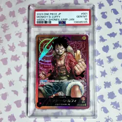 Monkey D Luffy ST01-001 PSA 10 Weekly Shonen Jump Magazine Promo One Piece 2023 - Image 1