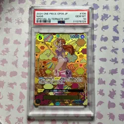 Nami OP08-106 PSA 10 SP Special Alt Art One Piece Card OP09 UK SELLER - Image 1