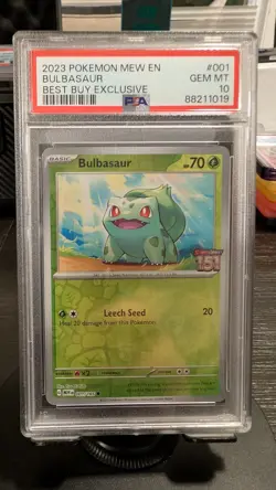 Pokemon 2023 151 Best Buy Exclusive Bulbasaur Promo Card PSA 10 - Image 1