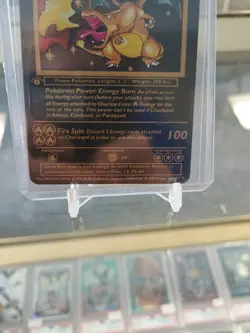 Pokemon 1st Edition CHARIZARD Base Set 1st Edition CUSTOM Black Metal Card - Image 4