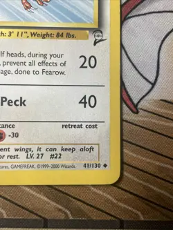 Fearow Base Set 2 Pokemon TCG 41/130 Uncommon - Image 2