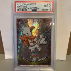 2000 Pokemon Game Topps Chrome Marowak TV SPECTRA NEW GRADE PSA 1O POP 14 - Image 1
