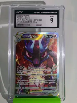 Lucario VSTAR CGC 9 SWSH291 Crown Zenith Black Star Promo Holo Pokemon - Image 1