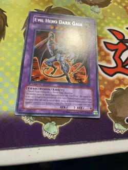 Yugioh Evil Hero Dark Gaia GLAS-EN040 Rare 1st Ed - Image 2