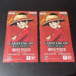 One Piece Card Game Carrying On His Will Sleeved Booster Pack Lot of 2 OP 13 - Image 1