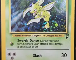 Pokemon Scyther 70 HP Holo Rare Base Set 2 17/130 Wizards Card 2000 - Image 3