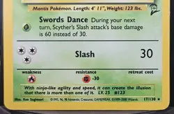 Pokemon Scyther 70 HP Holo Rare Base Set 2 17/130 Wizards Card 2000 - Image 4