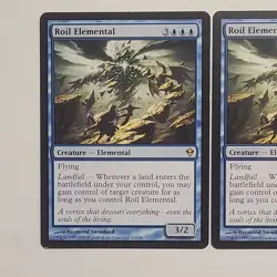 MTG Zendikar Roil Elemental x2 Blue Rare Unplayed NM - Image 2
