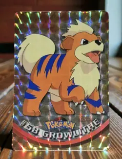Pokemon Topps GROWLITHE #58 & ARCANINE #59 EVO Holo Prism Vending Sticker Cards - Image 3